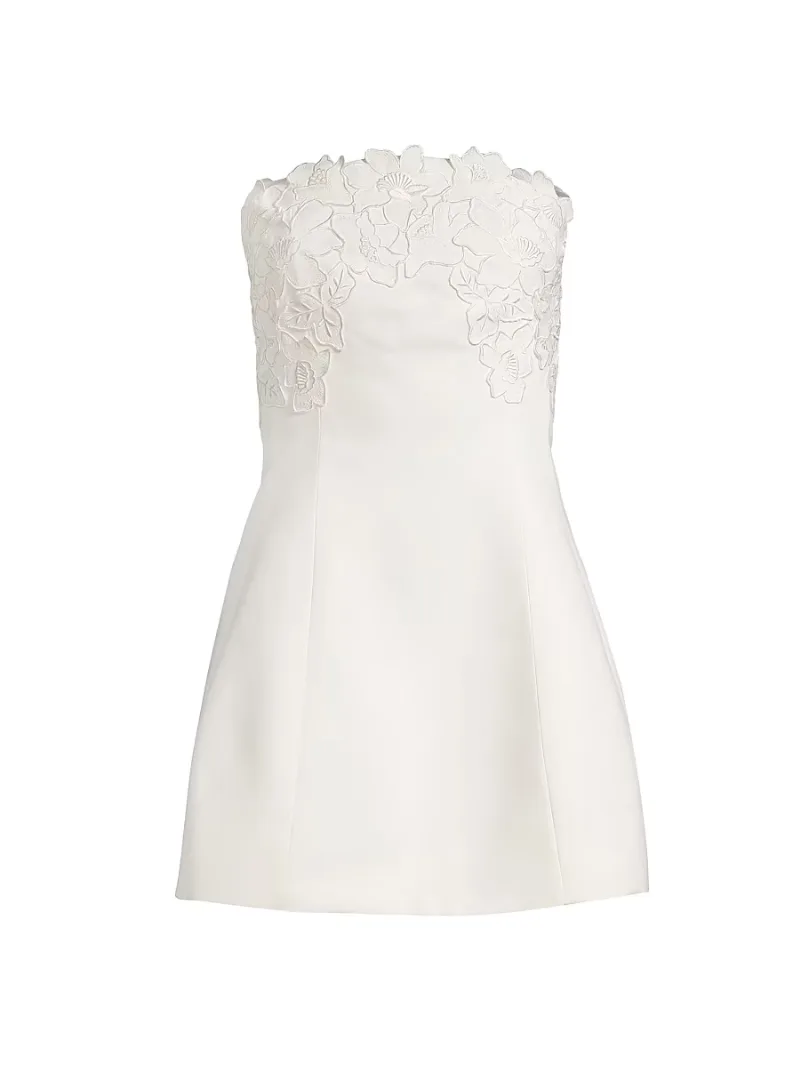 SACHIN BABI Women's Alanna Embroidered Strapless Minidress - Ivory - Size 12