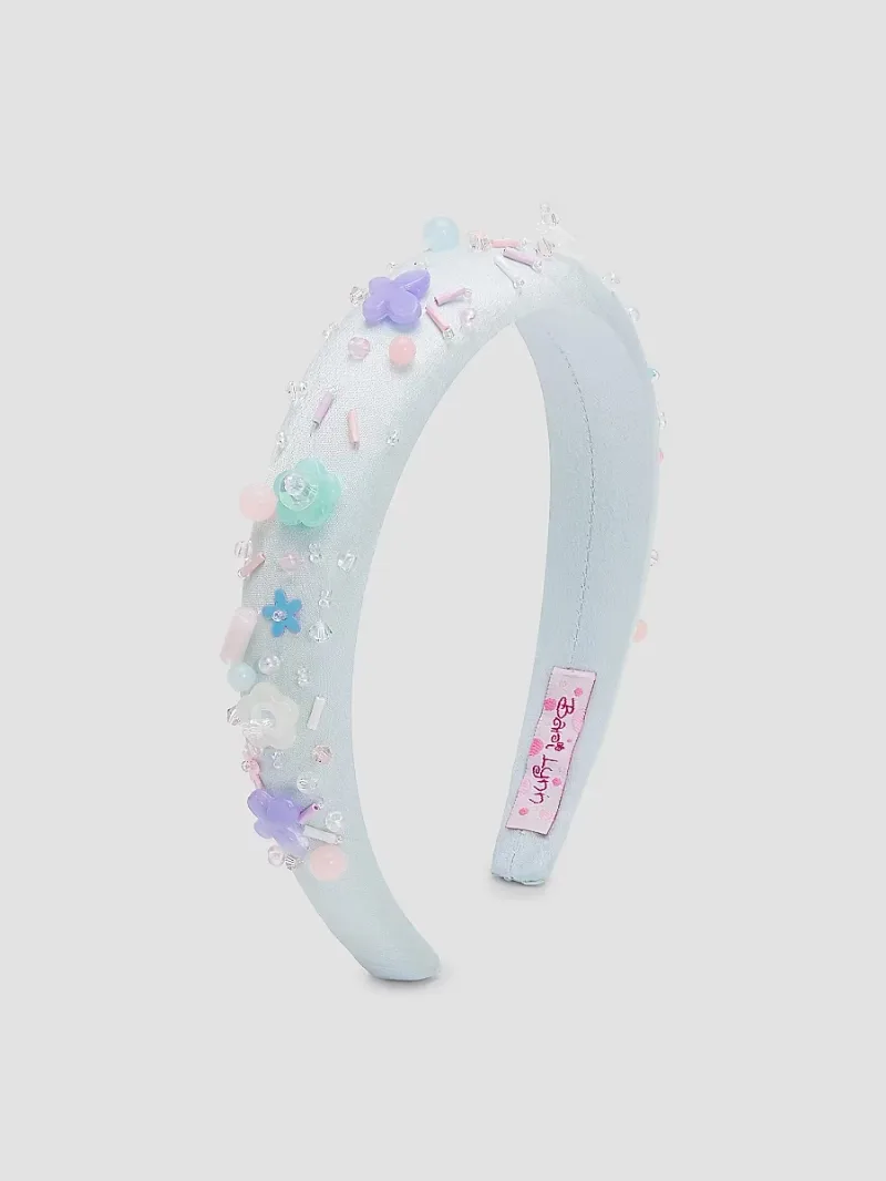 Bari Lynn Girl's Girl's Embellishments Puffy Headband - Blue