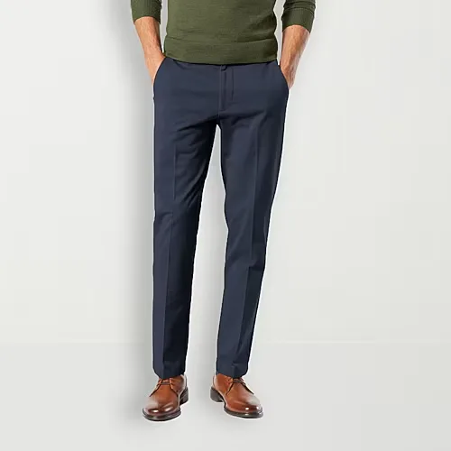 Dockers Workday Khaki With Smart 360 Flex Mens Slim Fit Flat Front Pant, 32 30, Blue