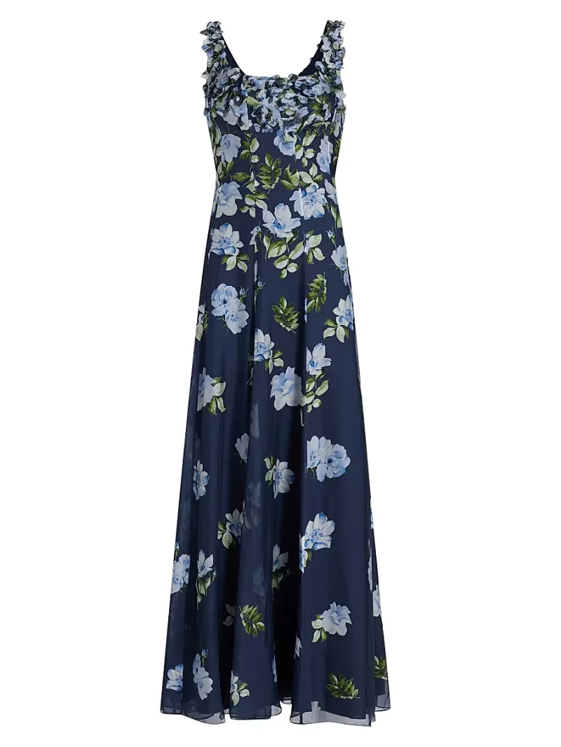 SACHIN BABI Women's Indira Embellished Floral Gown - Corsage Degrade - Size 0