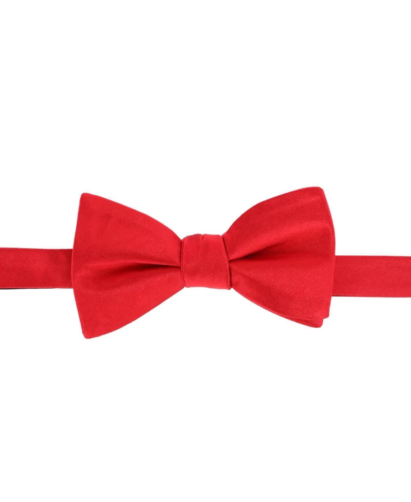 Trafalgar Men's Sutton Solid Color Silk Bow Tie - Red