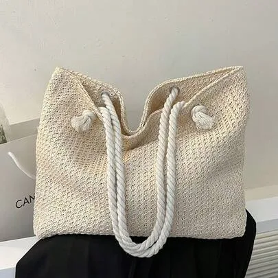 2026 Summer Straw Tote Bag, Large Capacity Shoulder Handbag For Women