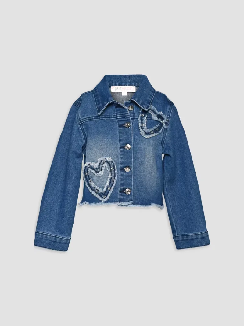 Girl's Little Girl's & Girl's Heart Denim Jacket - Blue - Size 8