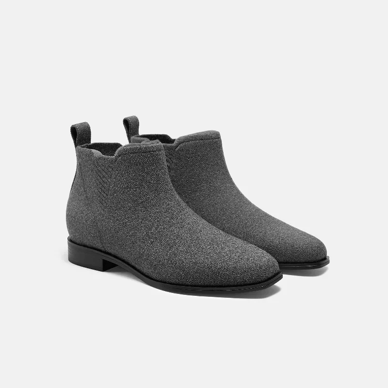 VIVAIA Square-Toe Slip-On Chelsea Boots-Winter Limited Edition (Ryan Slip-On)|RICH GREY WOOL WATER RPT|5.5-6