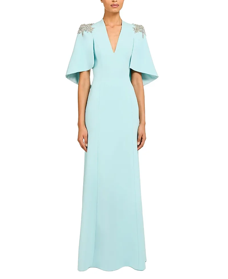 Jenny Packham Star shower Rhinestone-Embellished Maxi Dress