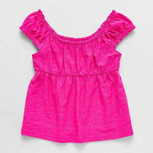 Thereabouts Little & Big Kid Girls Scoop Neck Sleeveless Blouse, X-small (6-6x), Pink
