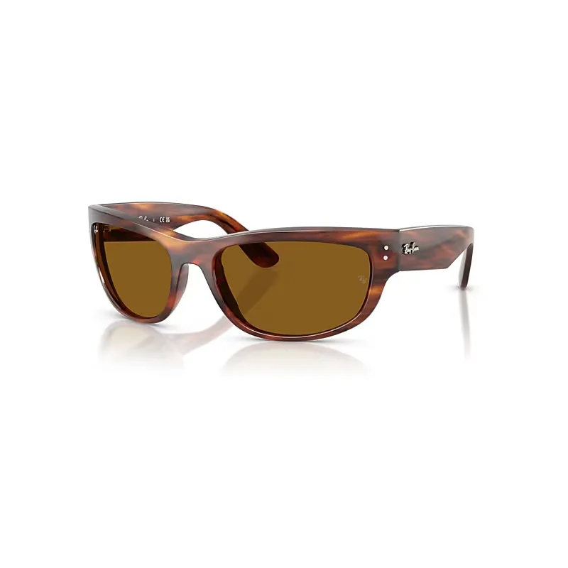 Ray-Ban Mega Balorama Sunglasses Striped Havana Frame Brown Lenses 60-19