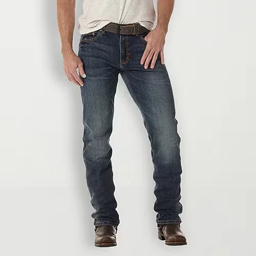 Wrangler Retro Mens Slim Fit Straight Leg Jean, 38 32, Blue