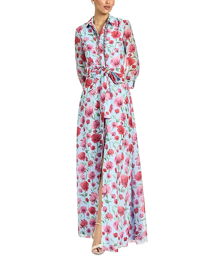 Sachin Babi Addison Printed Organza Gown