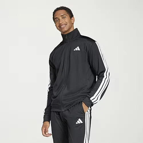 adidas Tricot Mens Big and Tall Lightweight Track Jacket, Medium Tall, Black