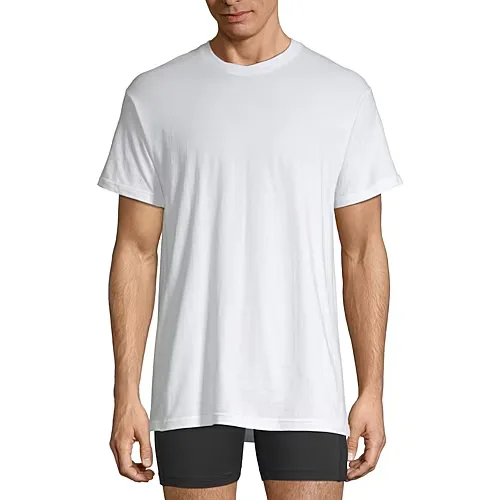 Stafford Super Soft Mens 4 Pack Short Sleeve Crew Neck T-Shirt Extra Tall, Large X-tall, White