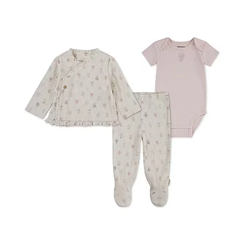 Huggies Baby Girls 3-pc. Pant Set, Newborn, Beige