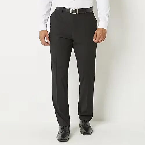 J. Ferrar Ultra Comfort Mens Stretch Fabric Classic Fit Flat Front Suit Pant, 36 32, Black