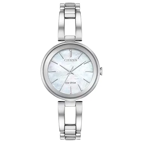 Citizen Axiom Womens Silver Tone Stainless Steel Bracelet Watch Em0630-51d, One Size