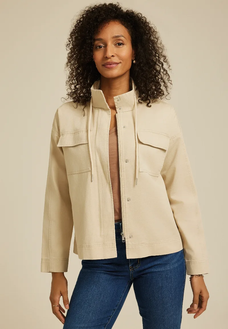 Maurices Women's Tan Canvas Utility Jacket