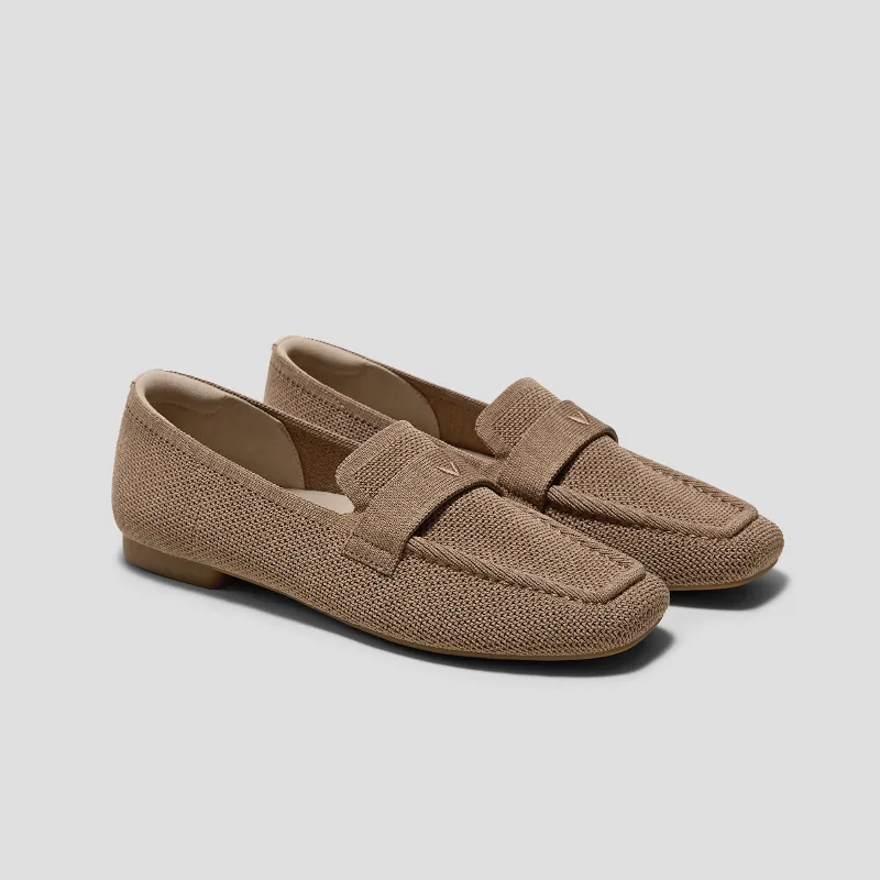 VIVAIA Square-Toe Icon Loafers (Silvie)|BROWN TAUPE LATTICE|US 10
