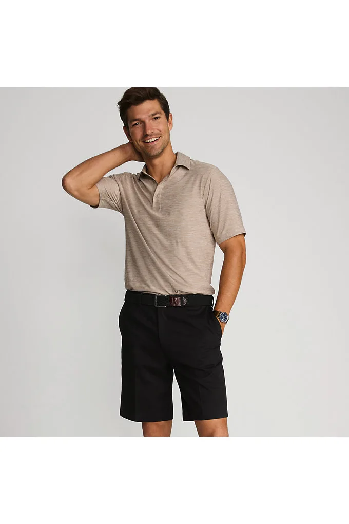 Men's No Iron 9" Comfort Waist Plain Front Chino Short - Lands' End - Black - 40