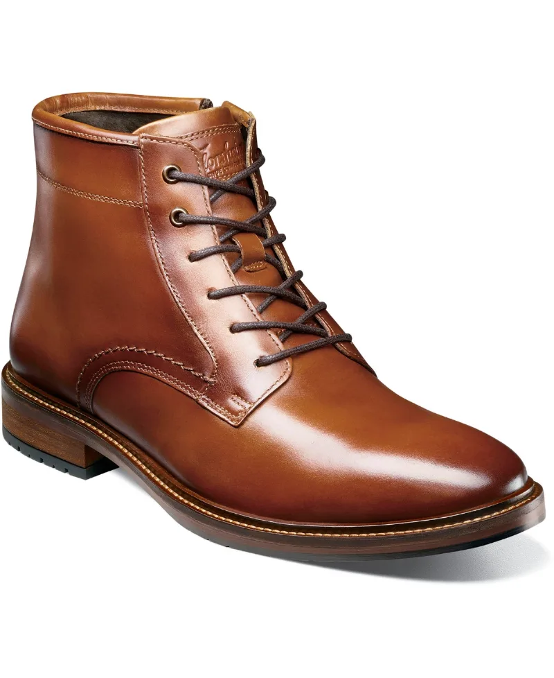 Florsheim Men's Forge Plain Toe Lace Up Boot - Cognac