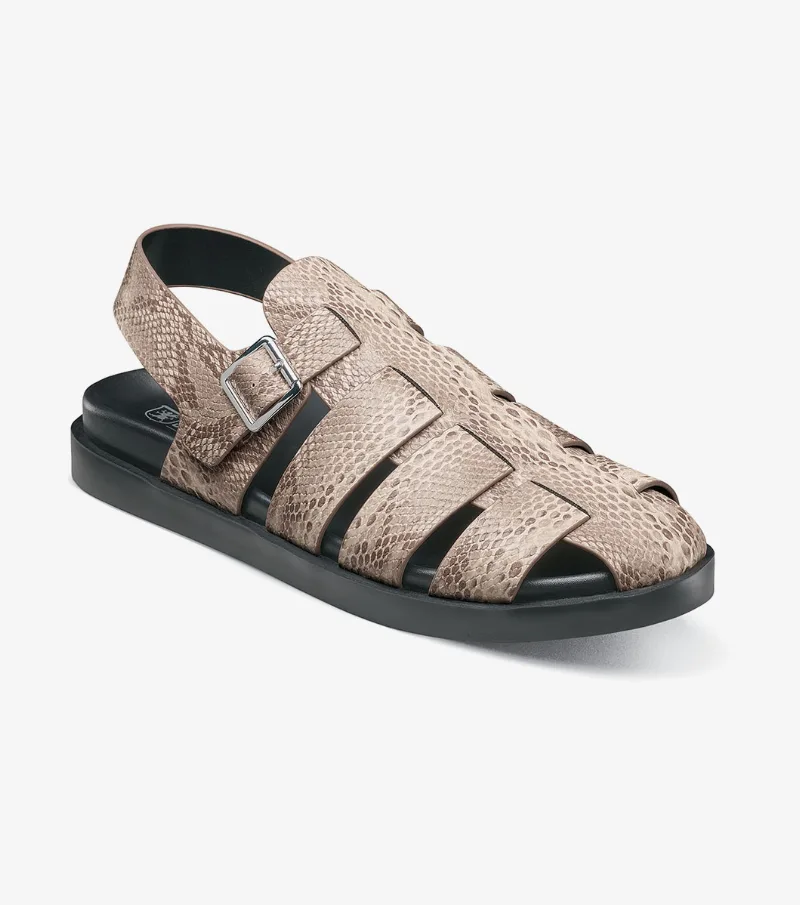 Stacy Adams Shoes Montego Slingback Buckle Sandal Sand Size 13