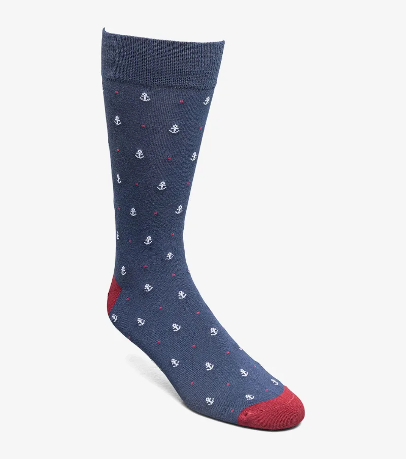 Florsheim Shoes Anchor Men's Crew Dress Socks Navy