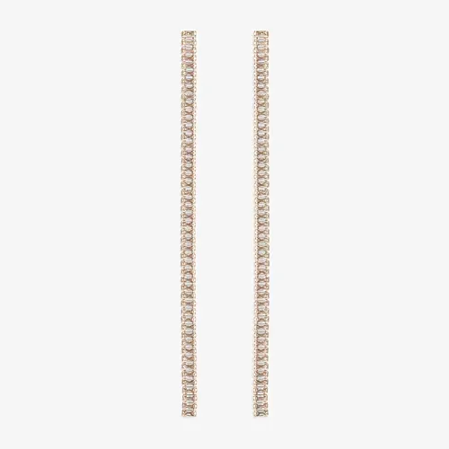 Bijoux Bar Gold Tone Linear Womens Glass Drop Earrings, One Size, Yellow