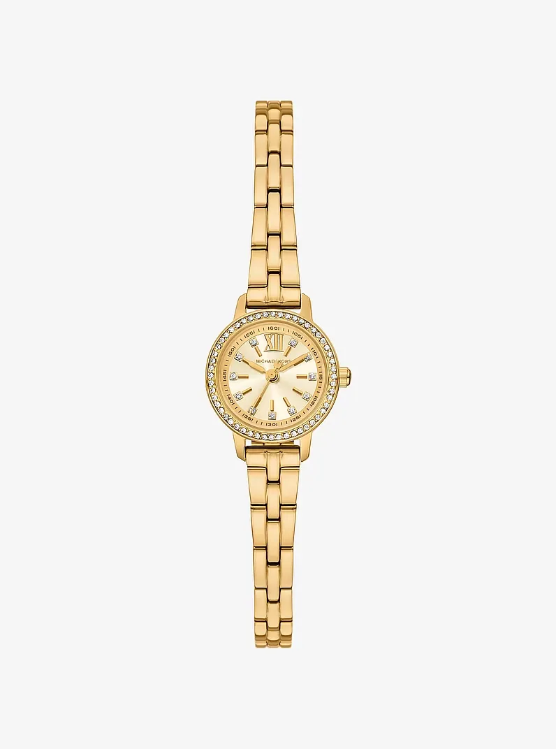 Micro Melissa Pavé Gold-Tone Watch in GOLD - Sale | Michael Kors [US]