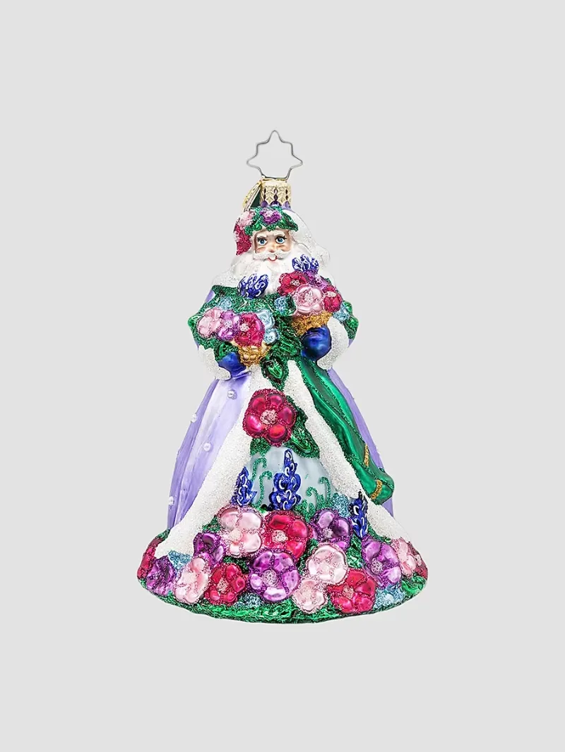 Christopher Radko European Santa Santa In Full Bloom Ornament