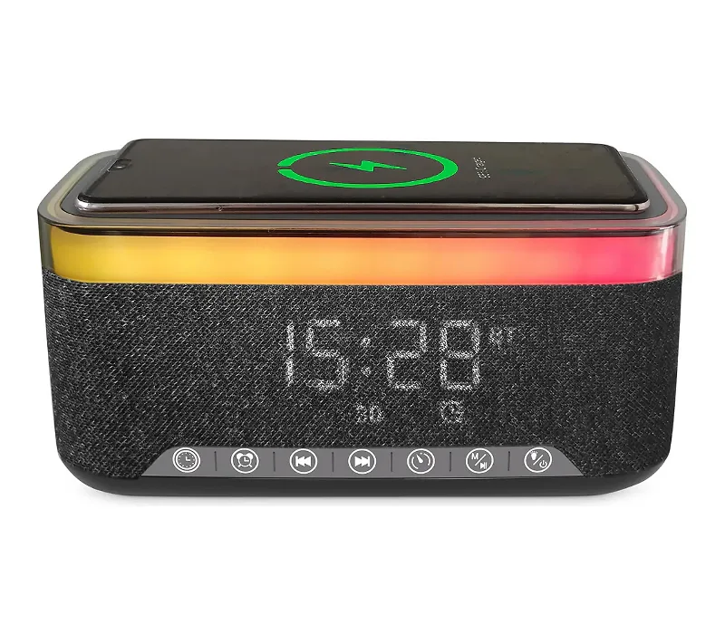 Sungale Alarm Clock Speaker with Wireless Charg er