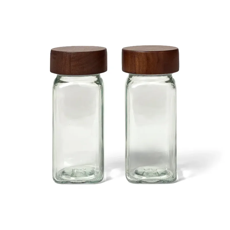 Sur La Table Walnut Spice Jars