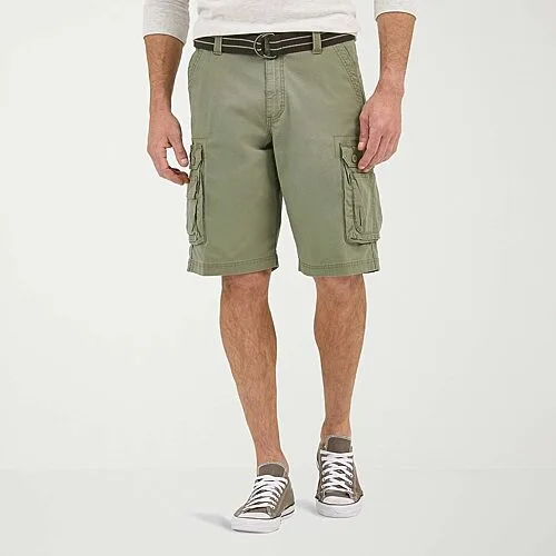 Lee Men's 11.5" Wyoming Belted Loose Fit Cargo Shorts, 30, Green