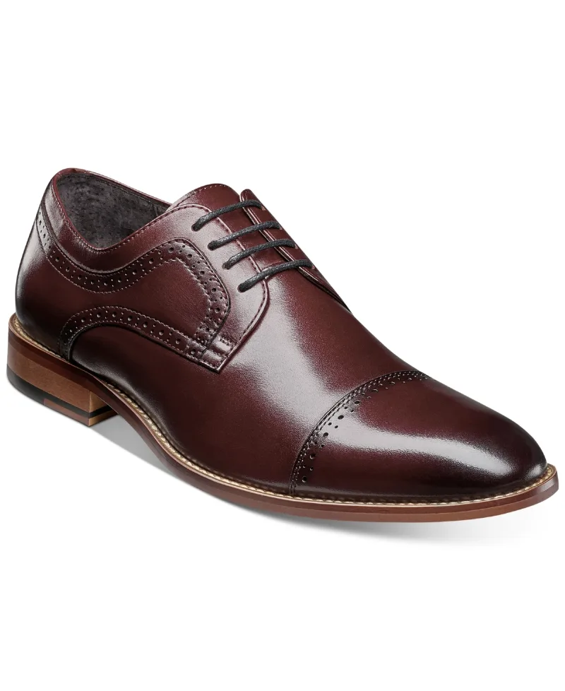Stacy Adams Men's Dickinson Cap Toe Oxfords - Burgundy