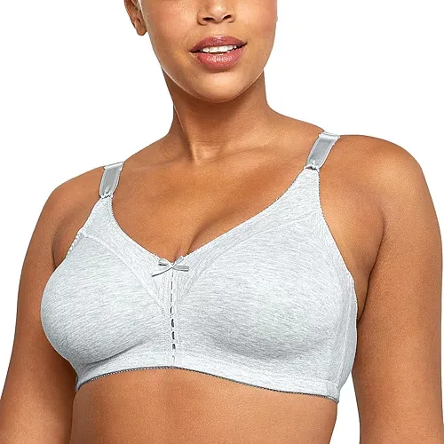 Bali Double Support Cotton Full Coverage Wireless Full Coverage Bra 3036, D, Gray