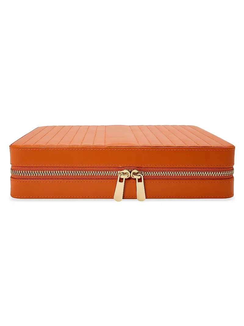 Wolf Maria Zip Jewelry Case - Tangerine - Size Small