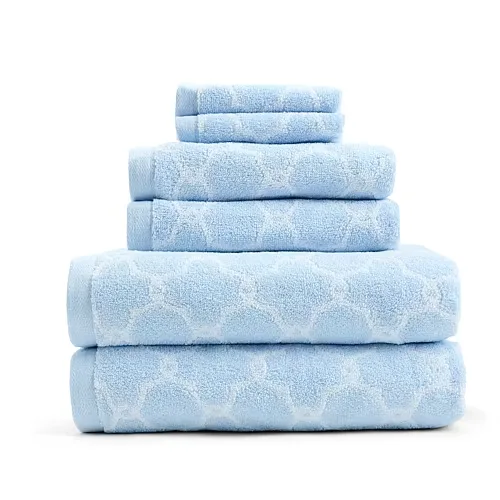 Liz Claiborne Signature Lattice Plush Bath Towel, One Size, Blue