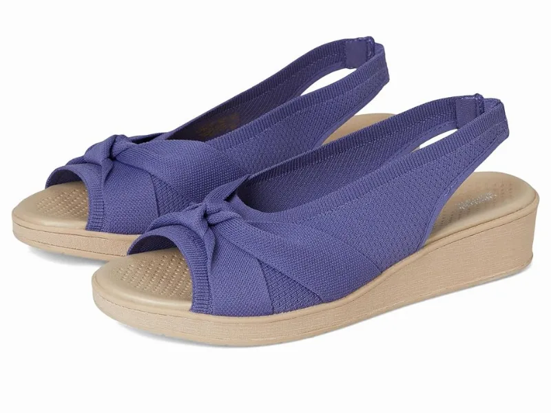LifeStride Bell Slingbacks Women's Sandals Skipper Blue Knit Fabric : 7.5 W (C), Synthetic