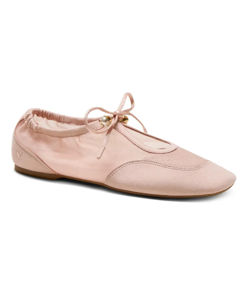 Vivaia Women's Ciara Square-Toe Organza Sneakerinas - Peach blush