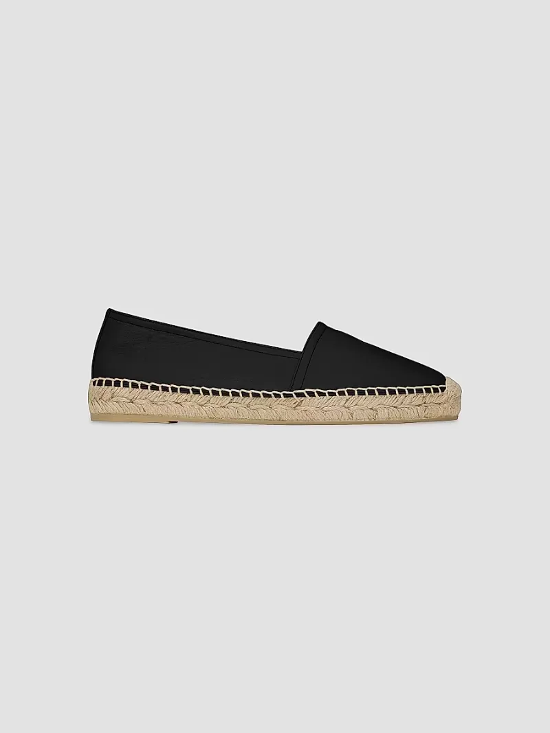 Women's Monogram Espadrilles In Lambskin - Black - Size 8.5
