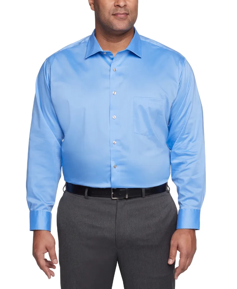 Van Heusen Big Men's Ultra Wrinkle Free Solid Dress Shirt - Blue Frost - Big