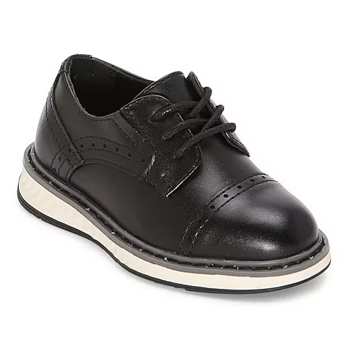 Stafford Lil Cooper Toddler Boys Cap Closed Toe Oxford Shoes, 6 Medium, Black