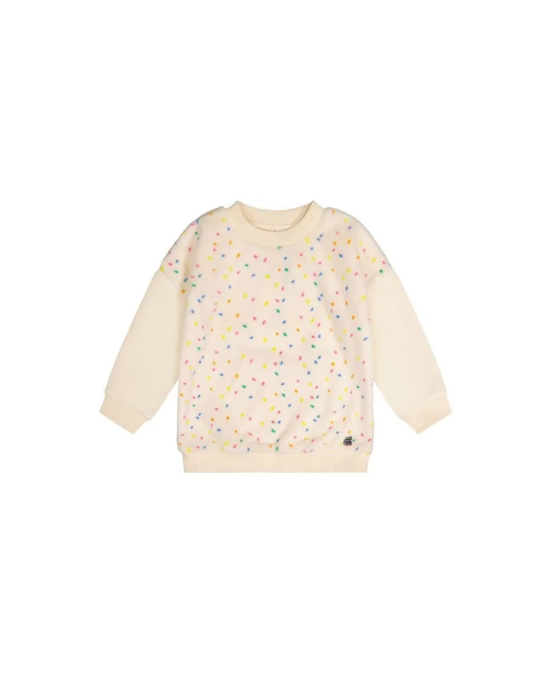 Deux par Deux Little and Big Girl 6-14Y Bi-Material Sweater - Off-white