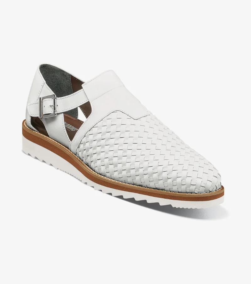 Stacy Adams Shoes Alvarado Woven City Sandal White Size 8.5