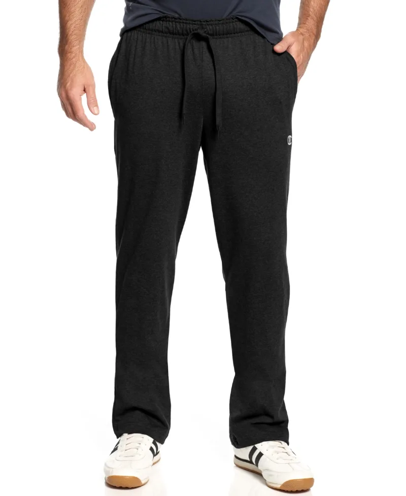 Champion Men's Jersey Open-Bottom Pants - Black
