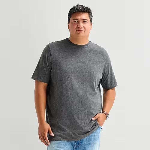 St. John's Bay Super Soft Mens Crew Neck Short Sleeve Quick Dry Big and Tall T-Shirt, 5x-large Tall, Black