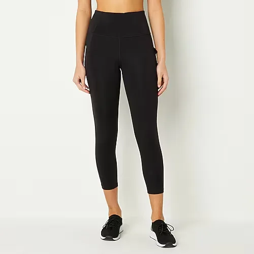 Xersion EverUltra Womens High Rise Quick Dry Cropped Legging, Small, Black