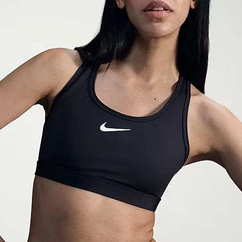 Nike Swoosh Womens Medium Support Sports Bra, X-small, Black