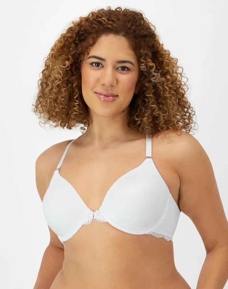 Maidenform One Fab Fit Everyday Full Coverage Racerback Bra White 40B Women's
