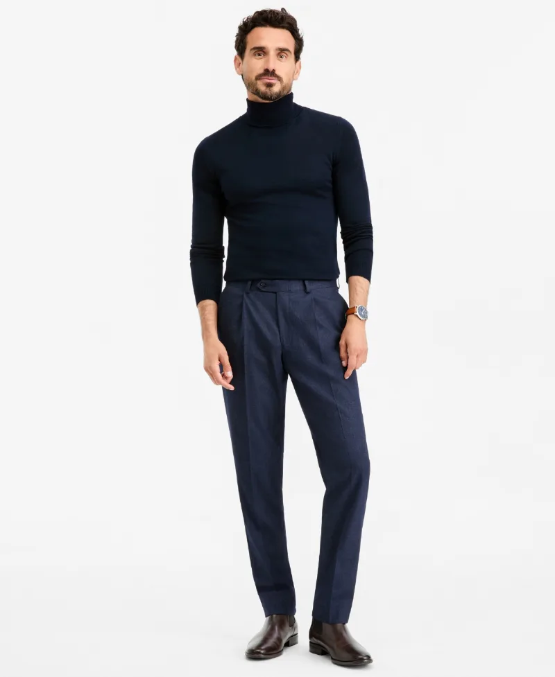 Michael Kors Men's Classic-Fit Flannel Solid Pants - Denim