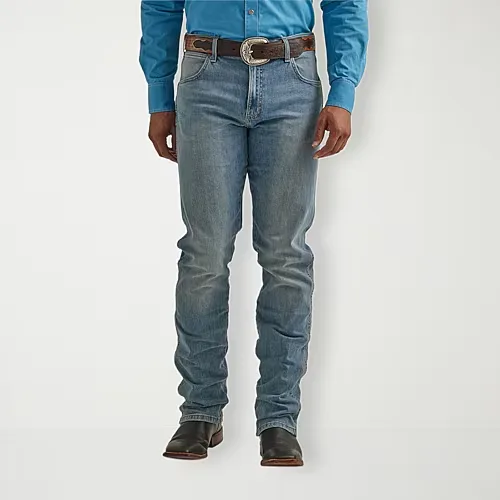 Wrangler Retro Mens Slim Fit Straight Leg Jean, 36 34, Blue