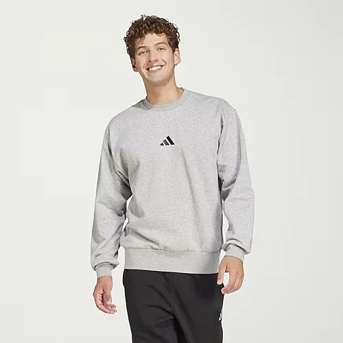 adidas Feel Cozy Sweatshirt Mens Crew Neck Long Sleeve Sweatshirt, Small, Gray