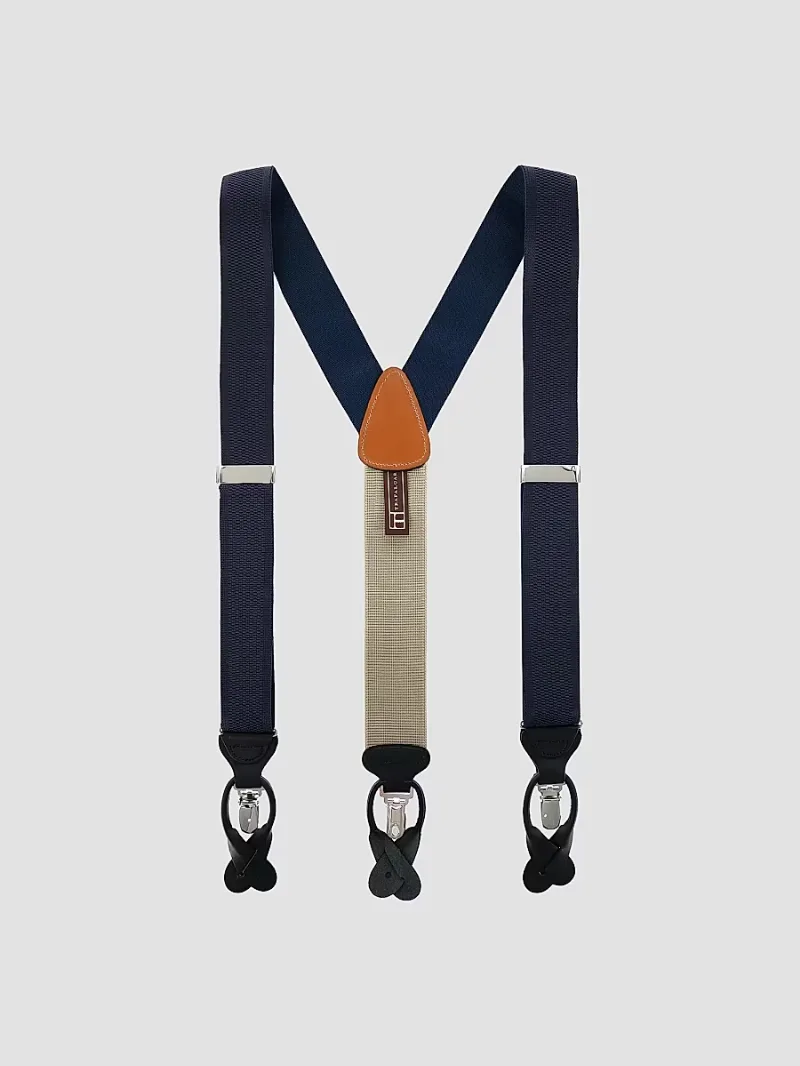 Men Classic Convertible Brace Suspenders - Navy